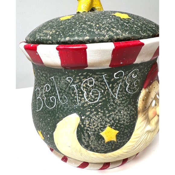 Vintage Ceramic Santa Cookie Jar With Lid - Picture 4 of 8